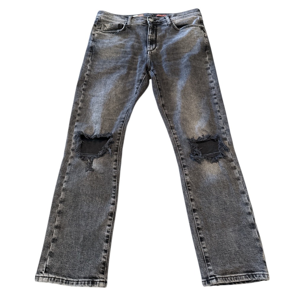 Pilcro Slim Boyfriend Jeans Gray Distressed Ripped Knee Size‎ 31
